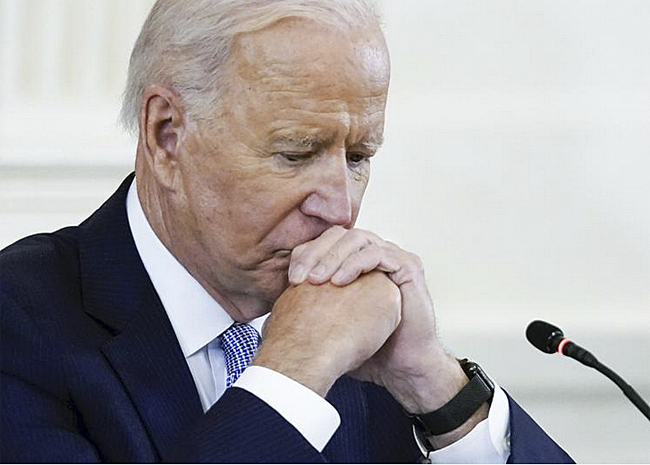President Joe Biden in thought