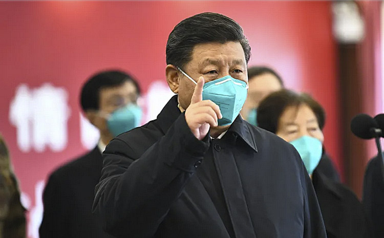 China Xi with mask on