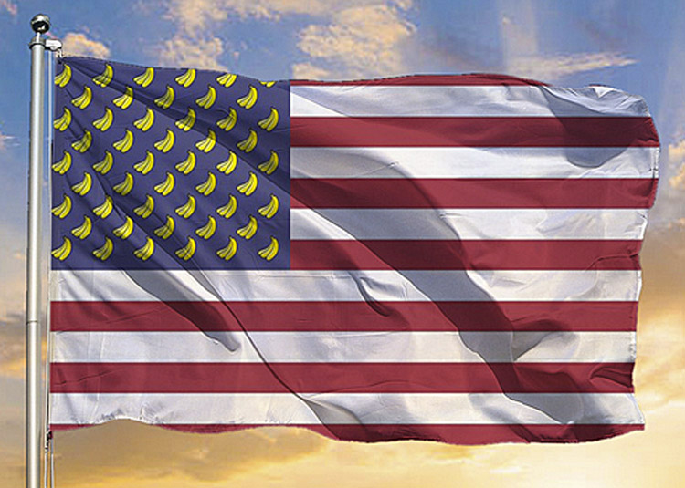 American US flag as Banana Republic