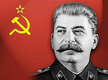 Joseph Stalin red background